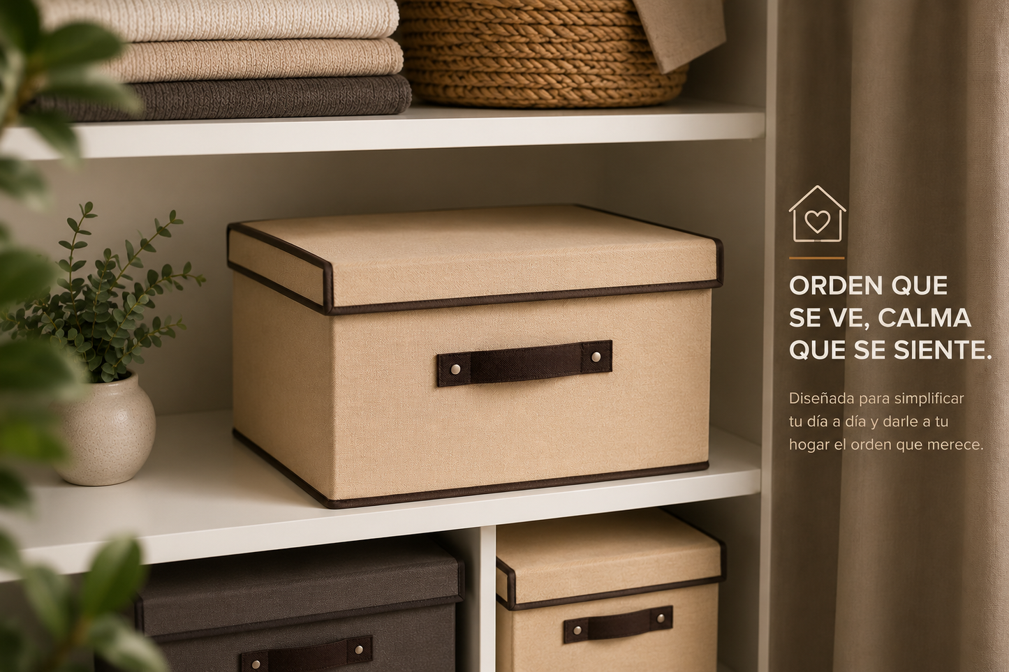 Caja Organizadora Premium de Tela con Tapa | Orden y Estilo para tu Hogar