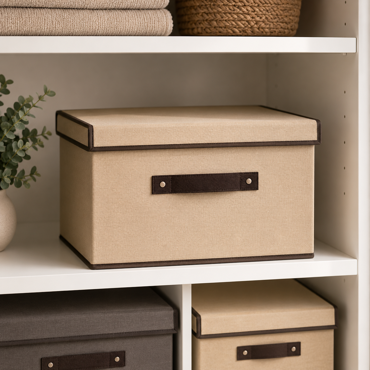Caja Organizadora Premium de Tela con Tapa | Orden y Estilo para tu Hogar