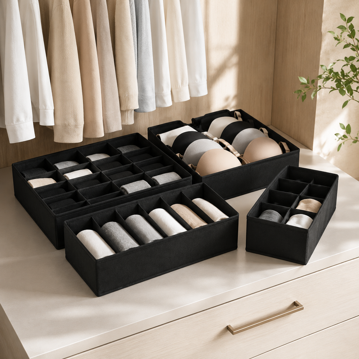 Set de 4 Organizadores de Placard Premium | Orden Inteligente para Cajones y Ropa