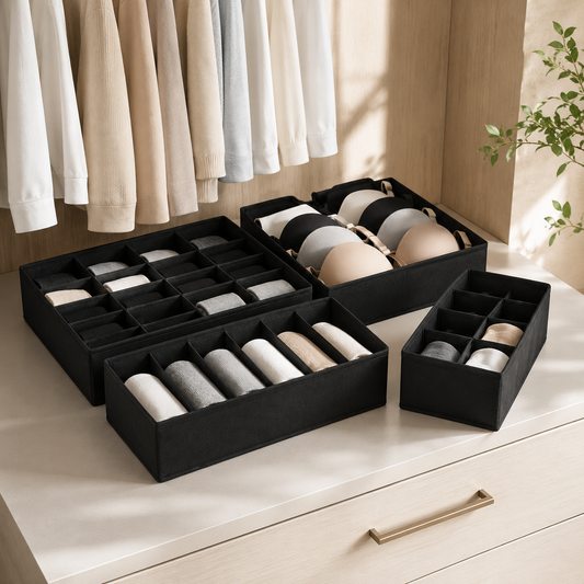 Set de 4 Organizadores de Placard Premium | Orden Inteligente para Cajones y Ropa