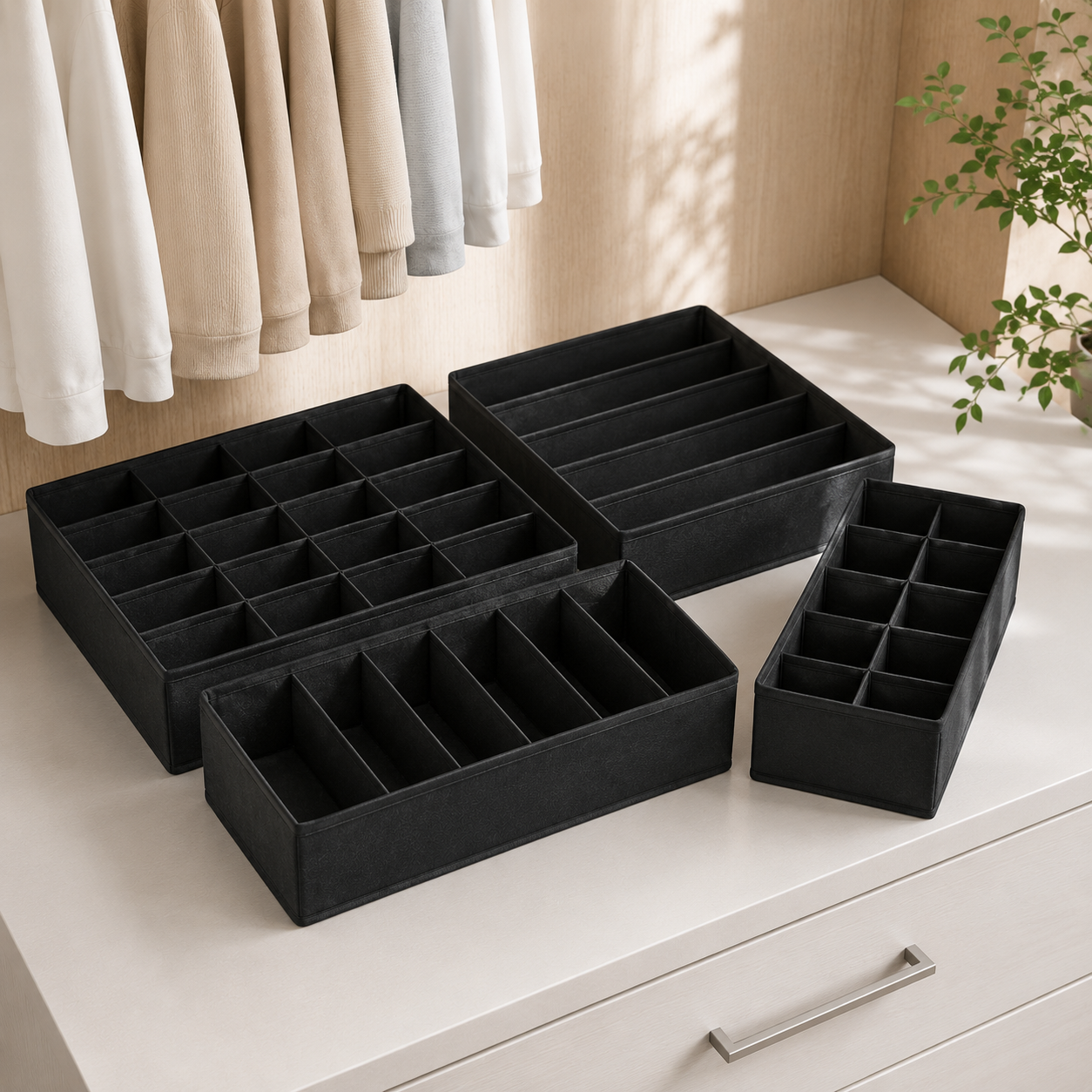 Set de 4 Organizadores de Placard Premium | Orden Inteligente para Cajones y Ropa